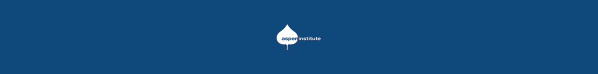 Blue banner with Aspen Institute logo